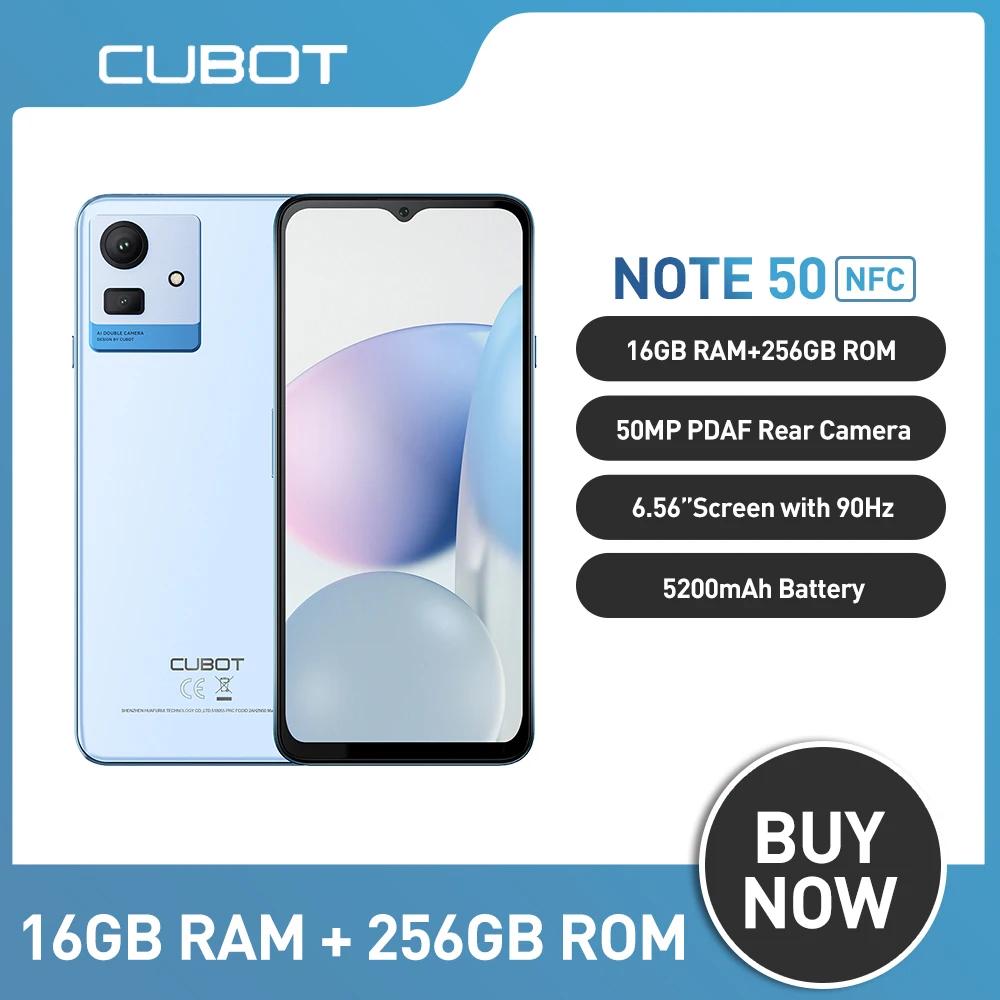 Cubot NOTE 50,16GB RAM(8GB + 8GB Ȯ) + 256GB ROM,6.56 ġ ȭ, Unisoc T606,50MP ī޶, 5200mAh ͸, ȵ̵ 13,NFC 4G